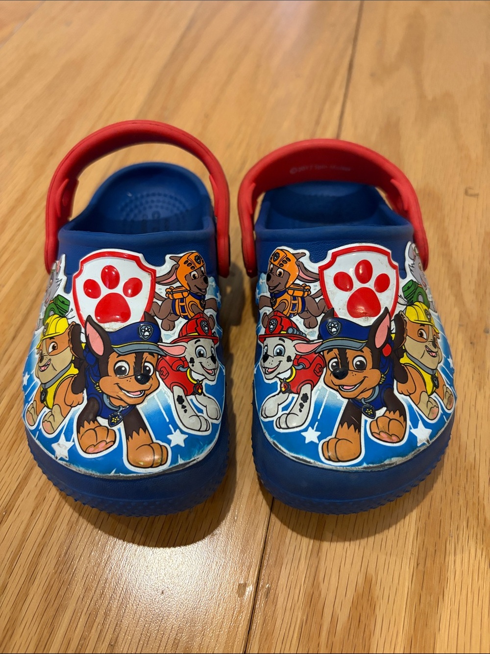 CROCS Kids Paw Patrol Clog Sandals in Blue and Red
